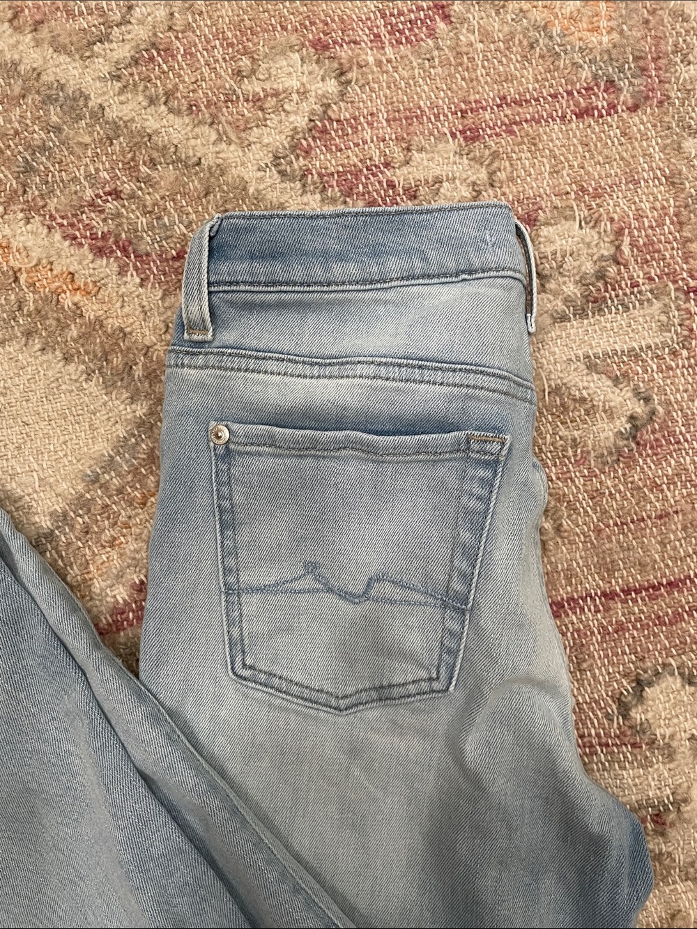 7 For All Mankind Modern Dojo Light Blue Wide Leg Jeans Size 28 - Picture 4 of 6
